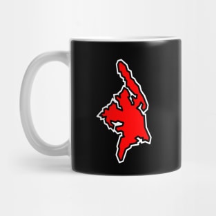 Cortes Island Outline in Spicy Red - Solid Crimson - Cortes Island Mug